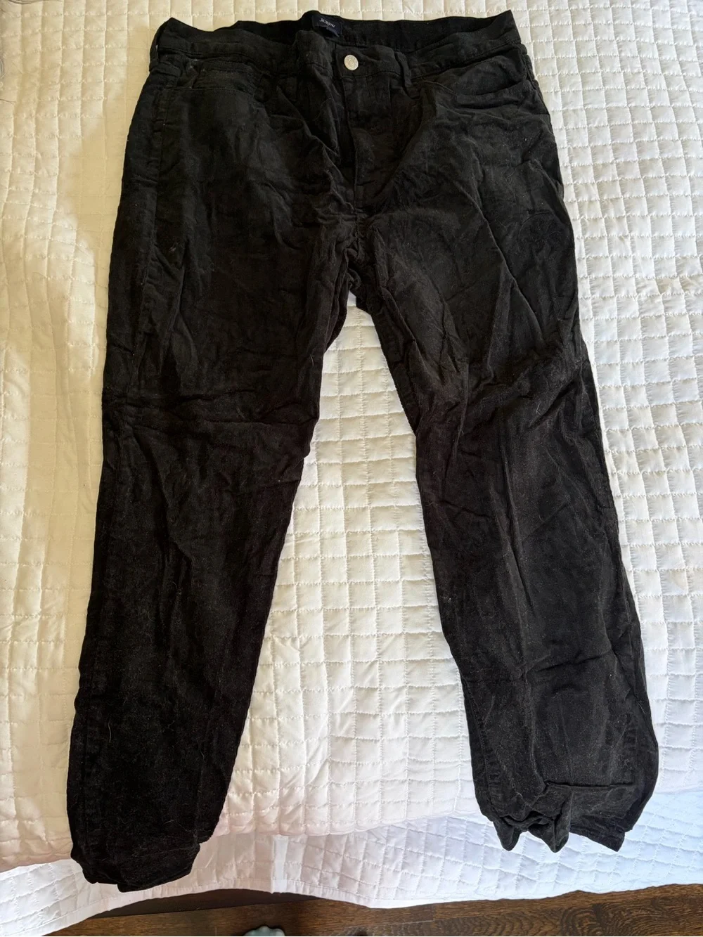 J. Crew Black Corduroy Straight-Leg Jeans